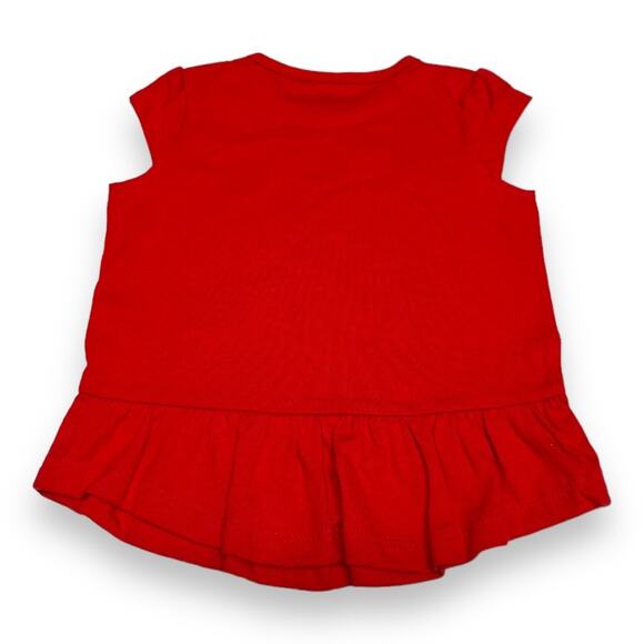 Jumping Beans Girls Top Sz 12 Mo Red Peplum Short Sleeve Fireworks Patriotic NEW - Picture 4 of 5
